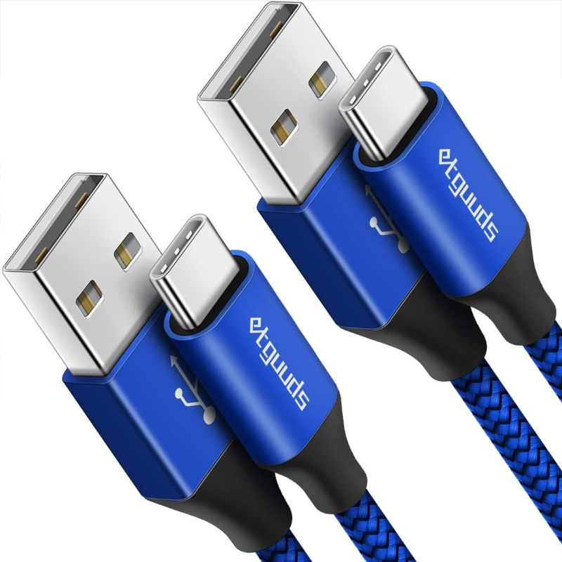 Photo 1 of etguuds USB to USB C Cable 3ft, 2-Pack USB A to Type C Charger Cord Fast Charging for Samsung Galaxy A15 A25 A35 A55 A54, S24 S23 S22 S21 S20 S10 S10E, Note 20 10, Moto G, for iPhone 16 15, Blue