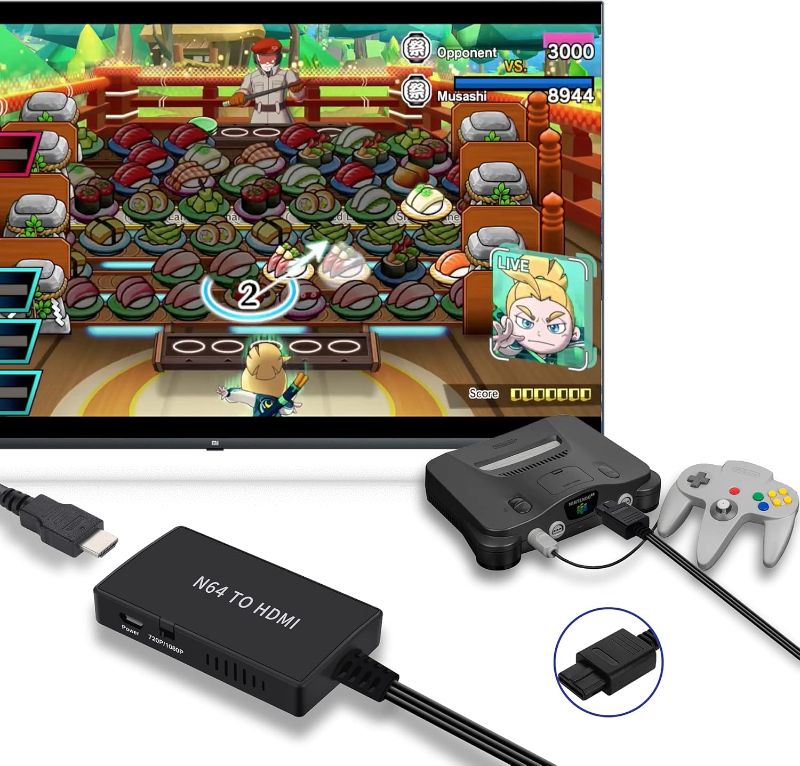 Photo 1 of N64 to HDMI Converter Adapter, Converter for N64 /Gamecube/Super NES Game Video Signal to HDMI Signal, Displayed on 1080p HD TV/Moniter.