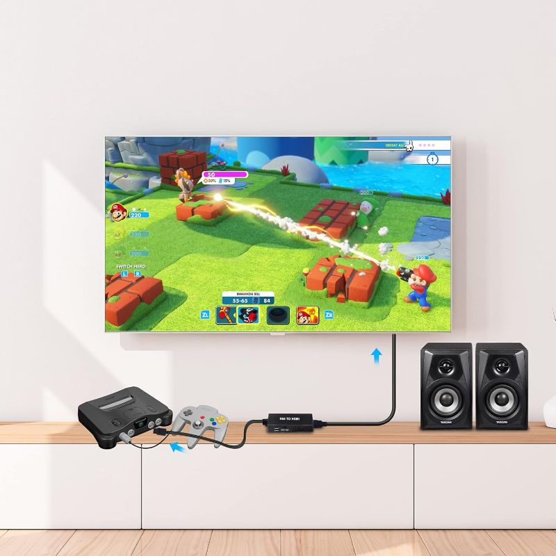 Photo 1 of N64 to HDMI Converter Adapter, Converter for N64 /Gamecube/Super NES Game Video Signal to HDMI Signal, Displayed on 1080p HD TV/Moniter.