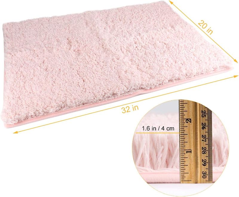 Photo 1 of Sheepping Bathroom Rugs Microfiber Plush Bath Mat Machine Washable, Non Slip Rubber and Absorbency Bath Rugs for Bathroom Floor, Door and Sink, Rectangular Floor Mat,Light Pink,32"x 20"