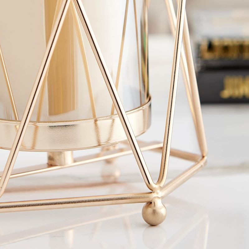 Photo 1 of Danya B. Prism Warm Gold Hurricane Candle Holder