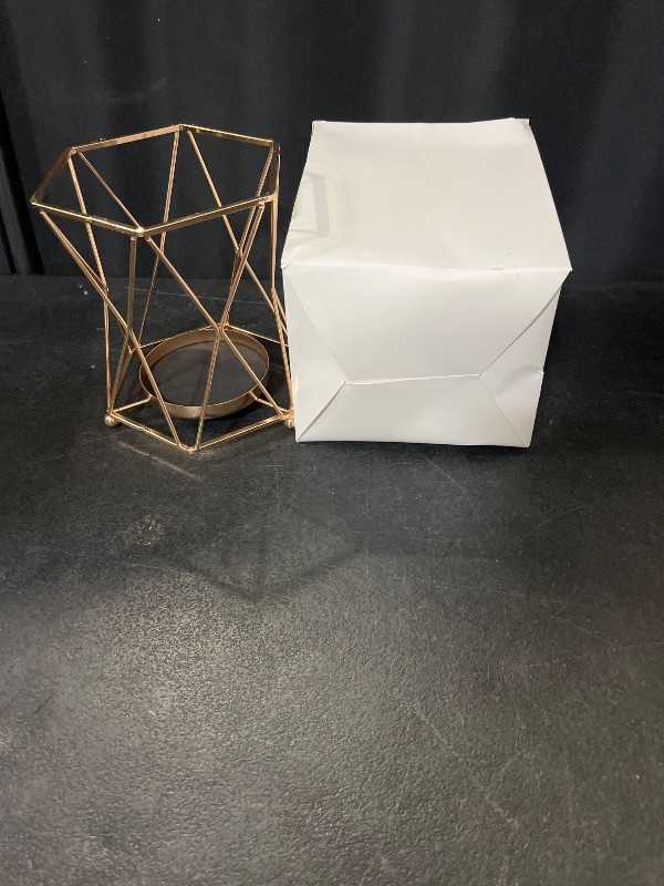 Photo 1 of Danya B. Prism Warm Gold Hurricane Candle Holder