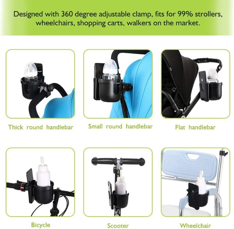 Photo 1 of Accmor Stroller Cup Holder with Phone Holder, Bike Cup Holder, Universal Cup Holder for Uppababy Nuna Doona Strollers, 2-in-1 Cup Phone Holder for Stroller, Bike, Wheelchair, Walker, Scooter