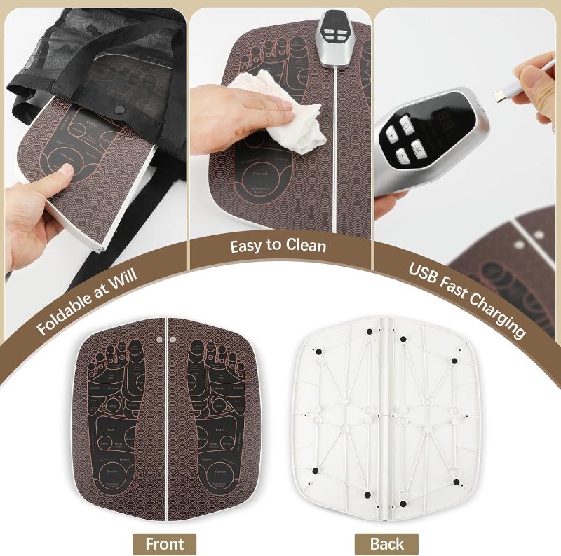Photo 1 of Foot Massager Mat for Neuropathy,EMS Foot Massager for Circulation and Pain Relief, Foldable Feet and Calves Massage Machine with 8 Modes and 32 Intensity Levels for Muscle Relaxation,FSA HSA Eligible