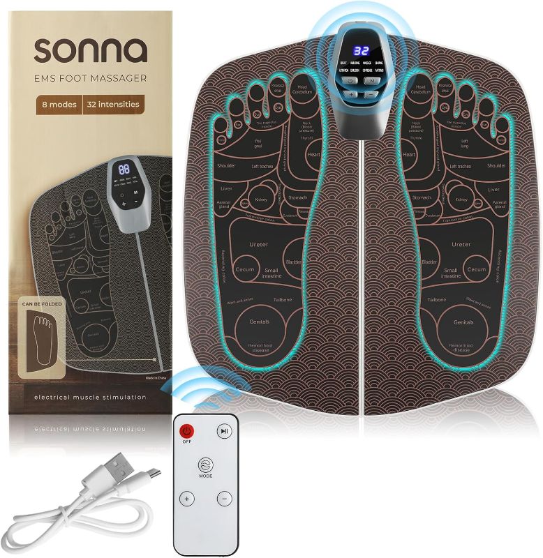 Photo 1 of Foot Massager Mat for Neuropathy,EMS Foot Massager for Circulation and Pain Relief, Foldable Feet and Calves Massage Machine with 8 Modes and 32 Intensity Levels for Muscle Relaxation,FSA HSA Eligible