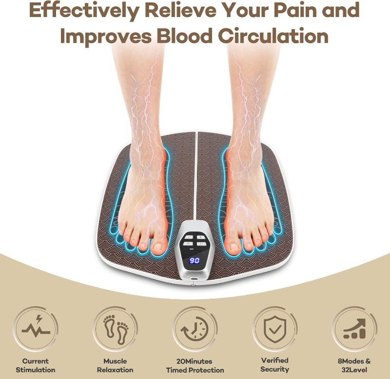 Photo 1 of Foot Massager Mat for Neuropathy,EMS Foot Massager for Circulation and Pain Relief, Foldable Feet and Calves Massage Machine with 8 Modes and 32 Intensity Levels for Muscle Relaxation,FSA HSA Eligible