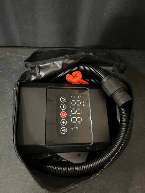 Photo 1 of 20PSI Electric Paddle Board Pump, Rechargeable Sup Pump with Storage Bag, Intelligent Dual Stage Inflation & Deflation, Auto-Off SUP Air Pump for Stand Up Paddle Boards, Kayaks, Boats, Tents