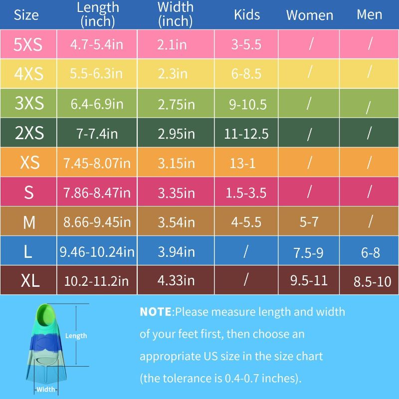 Photo 1 of Kids Swim Fins,Short Kids Fins Youth Swimming Flippers for Lap Swimming Training for Children Girls Boys Beginners