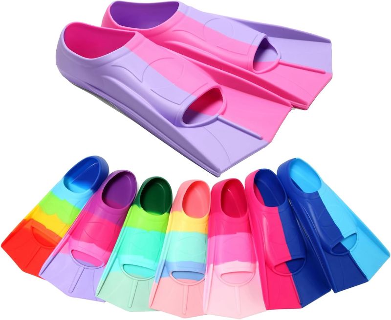 Photo 1 of Kids Swim Fins,Short Kids Fins Youth Swimming Flippers for Lap Swimming Training for Children Girls Boys Beginners