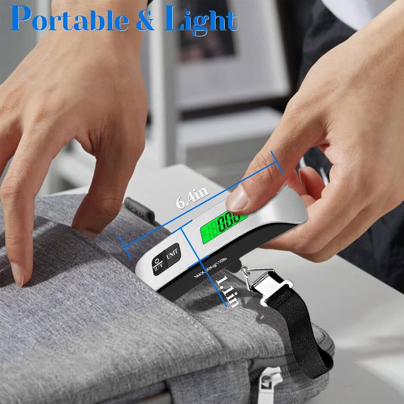Photo 1 of Luggage Scale, 110lb Luggage Weight Scale with 4 Unit Switching Functions&LED Display, Luggage Scale Travel Digital for Weighing Luggage, Backpacks, Packages and Markets