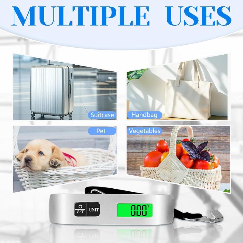 Photo 1 of Luggage Scale, 110lb Luggage Weight Scale with 4 Unit Switching Functions&LED Display, Luggage Scale Travel Digital for Weighing Luggage, Backpacks, Packages and Markets