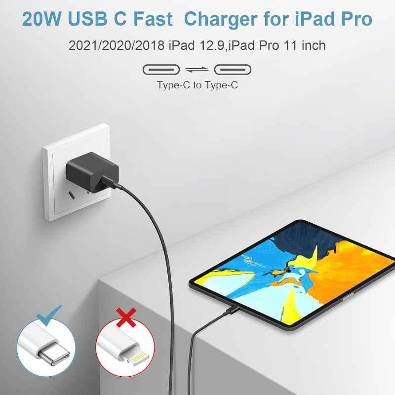 Photo 1 of 10 Ft iPhone 16 15 Charger Fast Charging USB C Charger Block Type C Chagrer Fast Charging 2-Pack for iPhone 16/16 Plus/16 Pro/16 Pro Max/iPhone 15/15 Pro