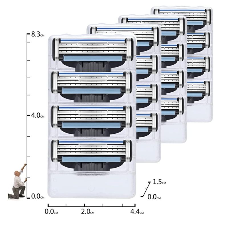 Photo 1 of 16Pcs Razor Blades for Men Razor Blades Shaving Trimmer Manual Men's Refills Razors Precision Cut Blades, Professional with Dual Lubrication