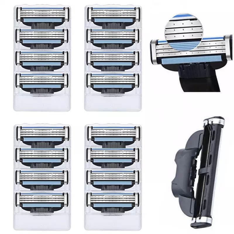 Photo 1 of 16Pcs Razor Blades for Men Razor Blades Shaving Trimmer Manual Men's Refills Razors Precision Cut Blades, Professional with Dual Lubrication