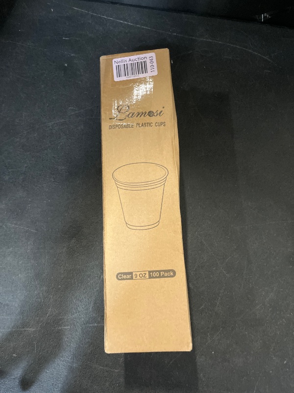 Photo 1 of 100 Pack 12 OZ Clear Plastic Cups, Cold Party Drinking Cups, Clear Disposable Cups Fruit/Ice Cream/Cupcake/Iced Cold Drinks