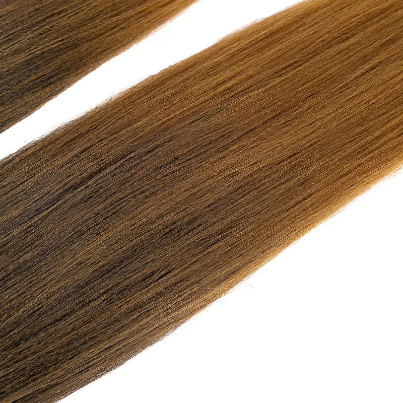 Photo 1 of Ombre Pre stretched Braiding Hair, 36 inches Braid Hair Extensions, 8 packs Multi Color blend braiding hair pre-stretched, Crochet Hair Braiding(36''-8packs, 1b/30/27)