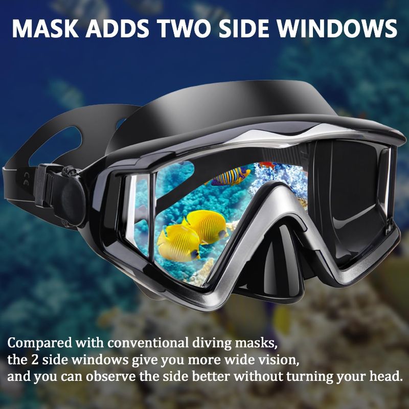 Photo 1 of Diving mask Anti-Fog Swimming Snorkel mask Suitable for Adults Scuba Dive Swim Snorkeling Goggles Masks