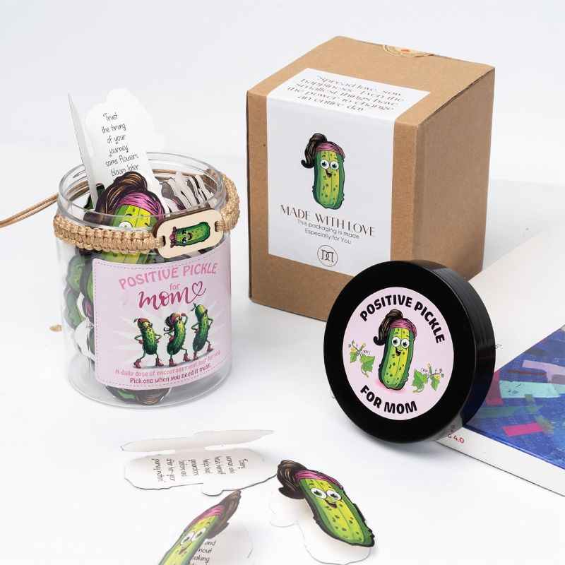 Photo 1 of 60 Positive Pickle Cards For Mom, Gifts For Mom, Pickle Gifts, Fun Gifts, Funny Gifts For Mom, Mothers Day Gifts for Mom from Daughter Son, Affirmation Cards For Mom