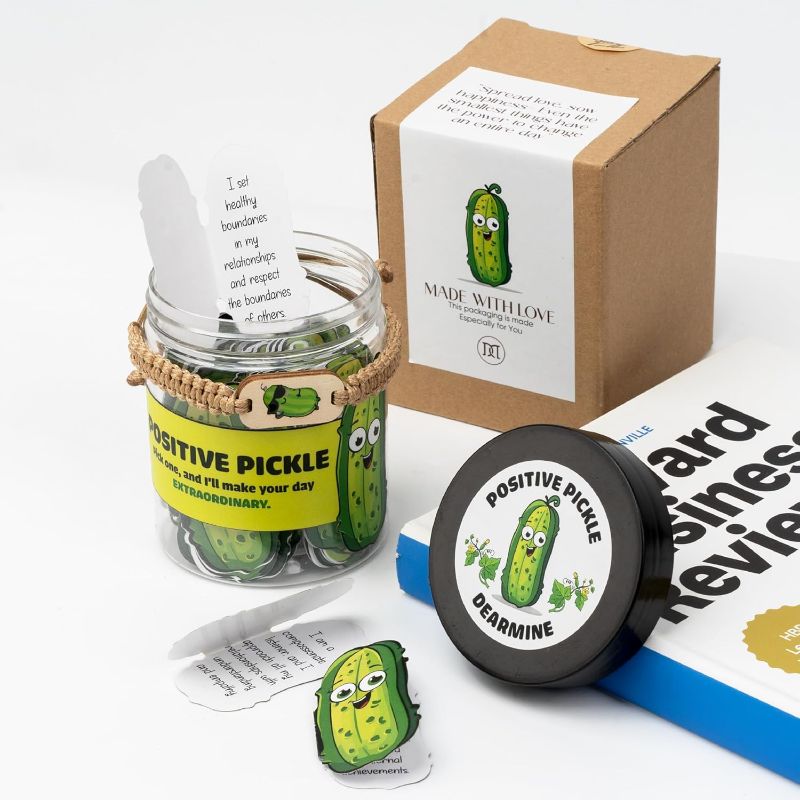 Photo 1 of 60 Positive Pickle Cards Jar, Affirmation Cards For Women, Teens, Emotional Support, Back To School Gifts For Teachers, Birthday Gifts For Women, White Elephant Gifts, Teen Girl Gifts Trendy Stuff
Visit the DEARMINE Store