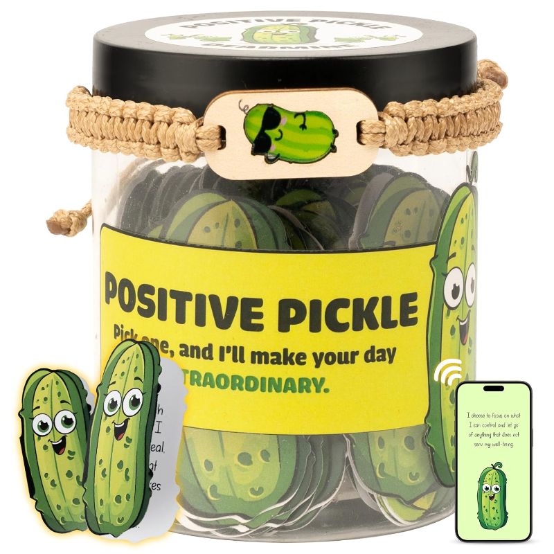 Photo 1 of 60 Positive Pickle Cards Jar, Affirmation Cards For Women, Teens, Emotional Support, Back To School Gifts For Teachers, Birthday Gifts For Women, White Elephant Gifts, Teen Girl Gifts Trendy Stuff
Visit the DEARMINE Store