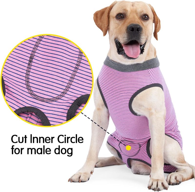 Photo 1 of Small Dotoner Dog Recovery Suit Abdominal Wound Puppy Surgical Clothes Post-Operative Vest Pet After Surgery Wear Substitute E-Collar & Cone