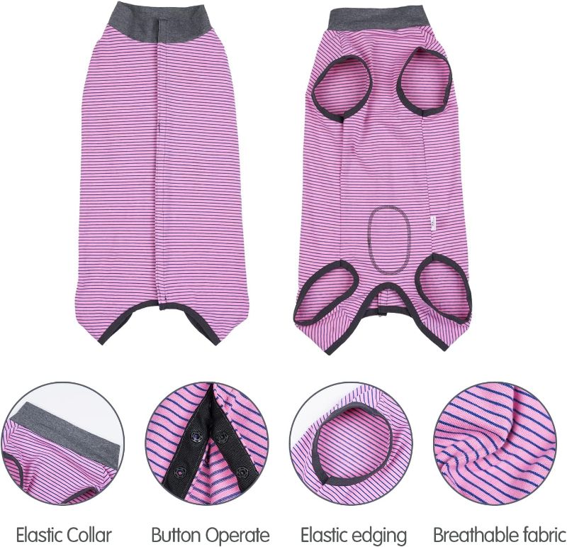 Photo 1 of Small Dotoner Dog Recovery Suit Abdominal Wound Puppy Surgical Clothes Post-Operative Vest Pet After Surgery Wear Substitute E-Collar & Cone