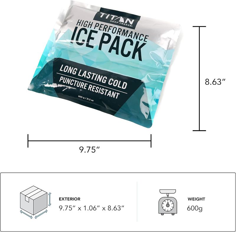 Photo 1 of Arctic Zone Titan Deep Freeze Ice Pack- (2 Pack) 600 Gram High Performance Ice Pack - Long-Lasting, Puncture-Resistant Cold Pack Filled with Non-Toxic Gel…