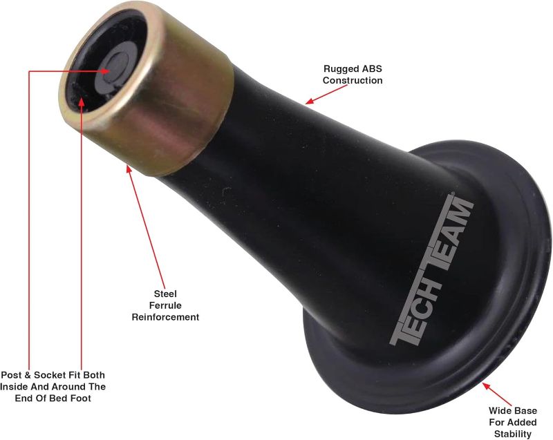 Photo 1 of Tech Team #00740 3 1/2" Reinforced Bed Risers, Replace Casters, Prevent Sliding, Fits Over a Standard Bed Foot, Tool Free Installation, Set of 6