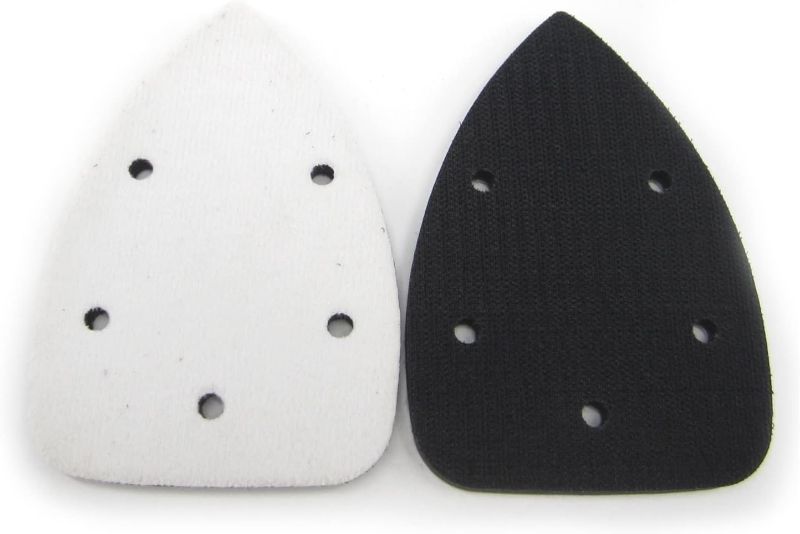 Photo 1 of SHENGANG 2 PCS 140x98mm 5 Holes Mouse Hook and Loop Soft Interface Pad Disc for Polishing Grinding Power Tools Accessories
