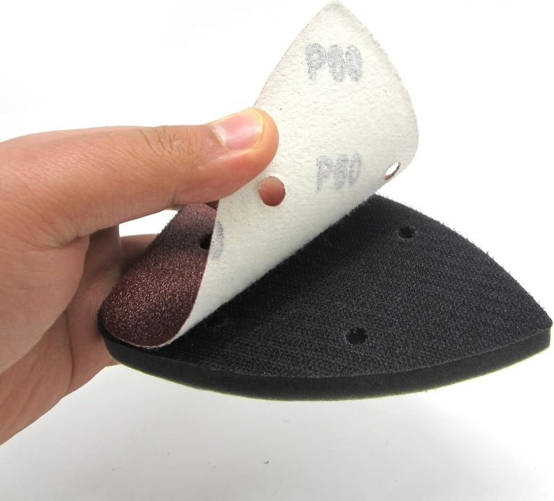 Photo 1 of SHENGANG 2 PCS 140x98mm 5 Holes Mouse Hook and Loop Soft Interface Pad Disc for Polishing Grinding Power Tools Accessories