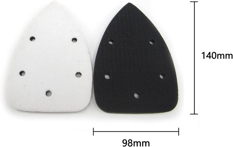 Photo 1 of SHENGANG 2 PCS 140x98mm 5 Holes Mouse Hook and Loop Soft Interface Pad Disc for Polishing Grinding Power Tools Accessories
