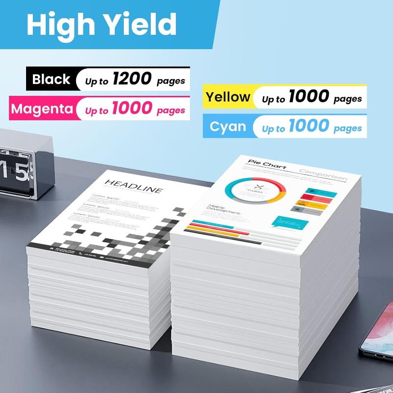 Photo 1 of 910XL Ink Cartridges Compatible Replacement for HP OfficeJet Pro 8020 8025 8028 8022 8030 8035 4 Pack, Cyan Yellow Magenta Black