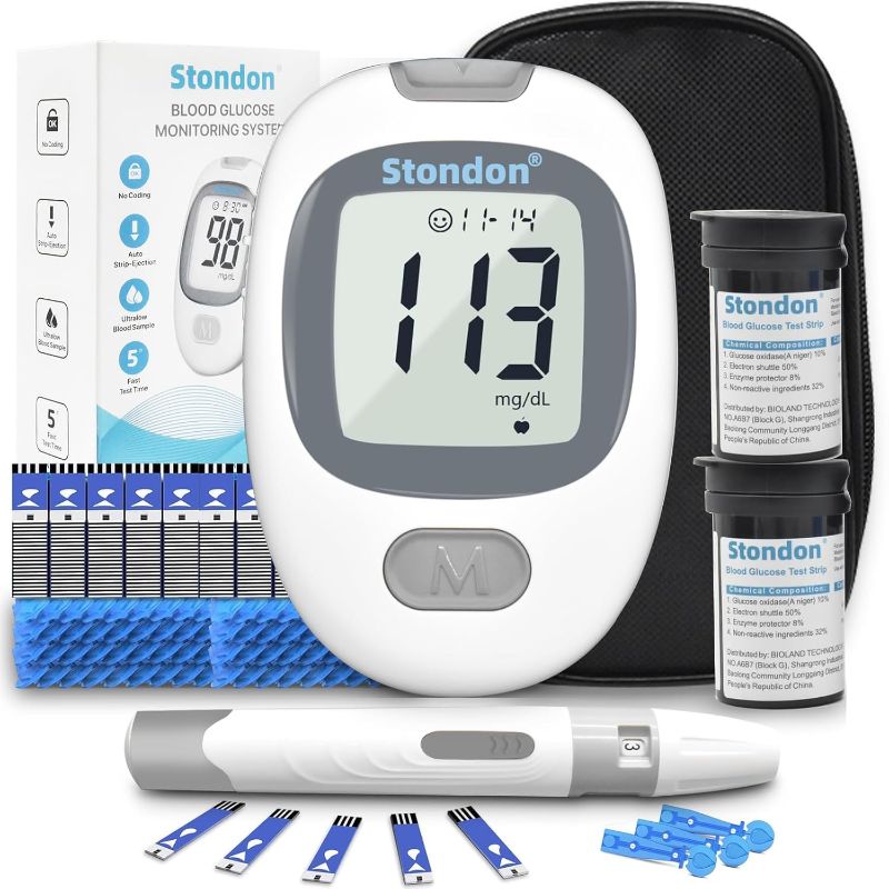 Photo 1 of G430 Blood Glucose Monitor Kit,Blood Sugar Testing kit,Diabetes Testing Kit, Blood Glucose Meter, 100 Glucometer Strips, 100 Lancets, Test Strips Blood Sugar Meter Glucometer,HCT for Home Use