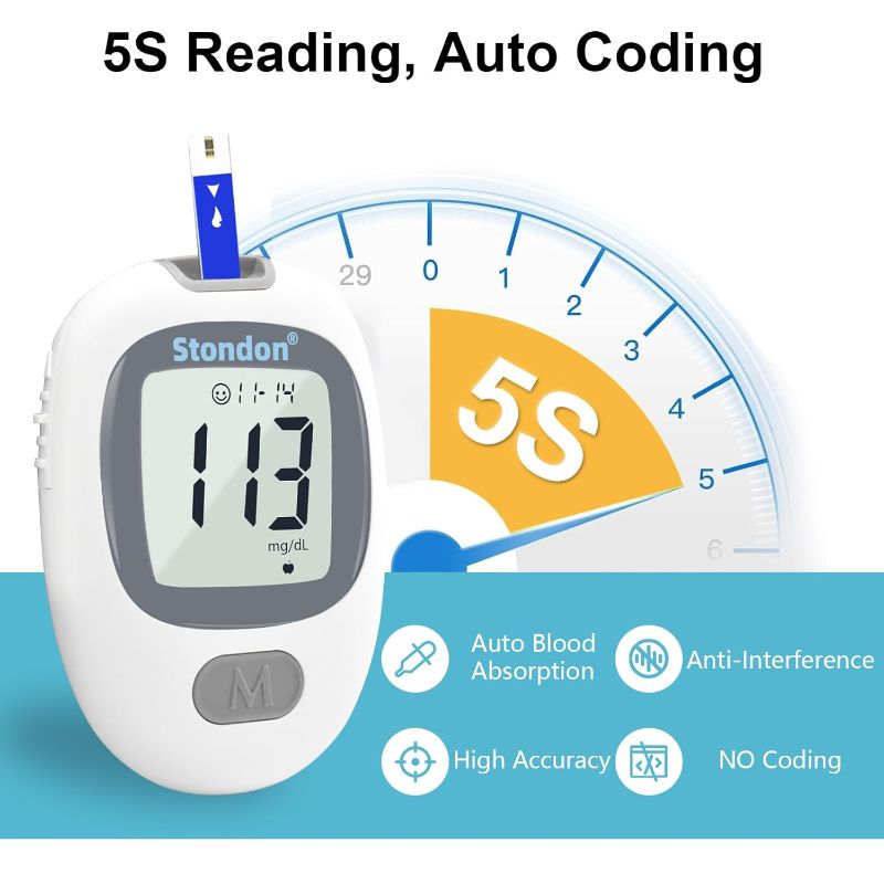 Photo 1 of G430 Blood Glucose Monitor Kit,Blood Sugar Testing kit,Diabetes Testing Kit, Blood Glucose Meter, 100 Glucometer Strips, 100 Lancets, Test Strips Blood Sugar Meter Glucometer,HCT for Home Use