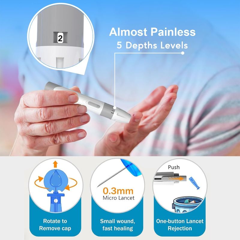 Photo 1 of G430 Blood Glucose Monitor Kit,Blood Sugar Testing kit,Diabetes Testing Kit, Blood Glucose Meter, 100 Glucometer Strips, 100 Lancets, Test Strips Blood Sugar Meter Glucometer,HCT for Home Use