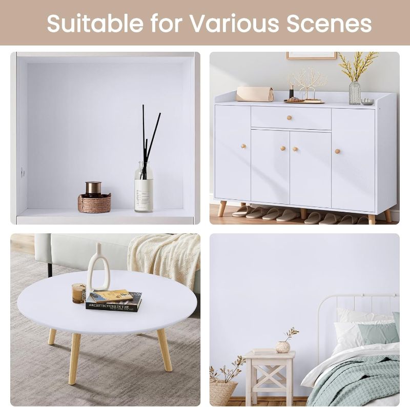Photo 1 of practicalWs 15.7 inch x118 inch White Contatc Paper Self-Adhesive Removable Wallpaper Easy to Apply Peel and Stick Wallpaper Kitchen Countertop Cabinet Reform Decor Wall Paper