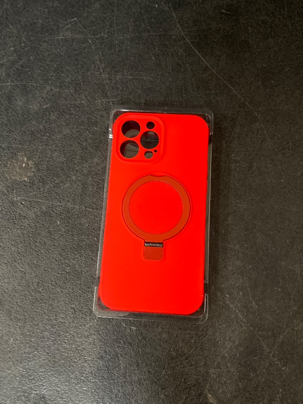 Photo 1 of Magnetic Case for iPhone 16 Pro Max /16 Pro/16 Plus/16,Silicone Yellowing Resistant Phone Case with Stand Shockproof Protective Phone Cover,Red,16