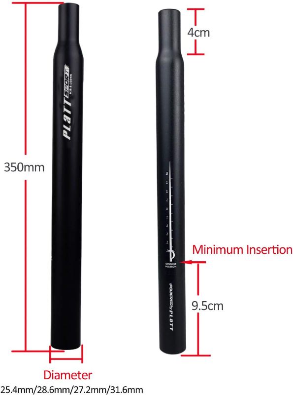 Photo 1 of Platt Bike Seatpost 25.4/27.2/28.6/30.8/31.6 350mm Aluminum Alloy Bicycle Seat Post for MTB Road Bike BMX