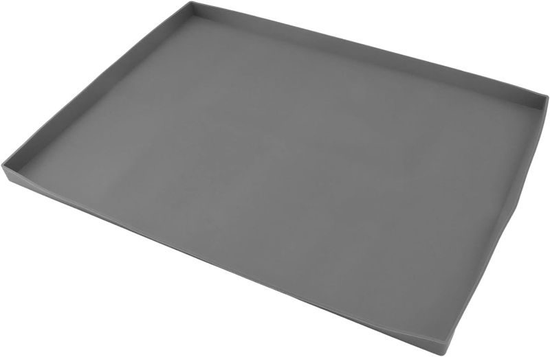 Photo 1 of Griddle Mat Mat Protective Pad Grill Grill Plate Mat Floor Protective Hood Silicone Protector Covering Grilling Grilling Plate(22in Grey)