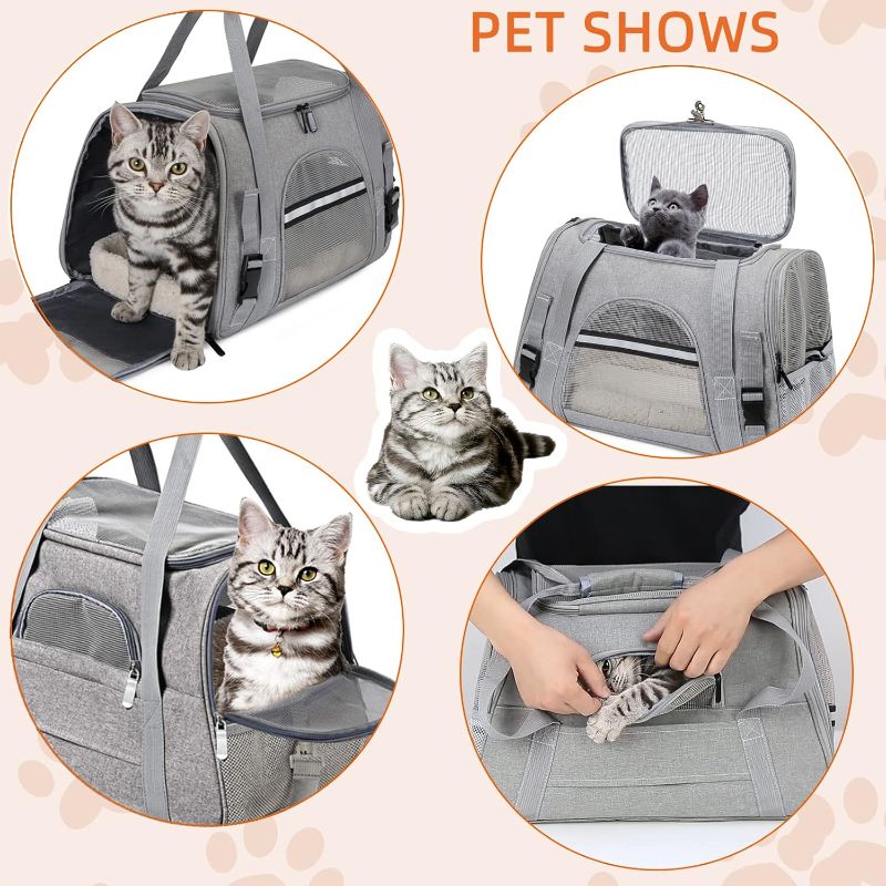 Photo 1 of Pet Carrier Bag Airline Approved Up for Cats and Dogs Up to 20LBs, Soft Cat Carrier Dog Carrier Travel Kitten Carrier with Mat, Nail Clipper, Brush, Foldable Bowl Cat Accessories