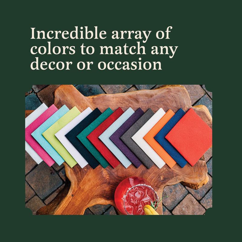 Photo 1 of Linen-Feel Cocktail Napkins - Decortive Cloth-Like Cream Dessert And Beverage Napkins - Soft And Absorbent. For Restaurant, Bar, Cafe, Or Event. (Pack of 100)