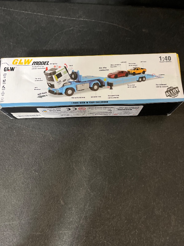 Photo 1 of Die-cast Semi Truck Toys Set w/Semi Truck, Pickup, Racing Car, Alloy Engineering Transport Vehicles Toys w/Lights & Sounds, Model Pickup,Model Racing Car for Boys Kids