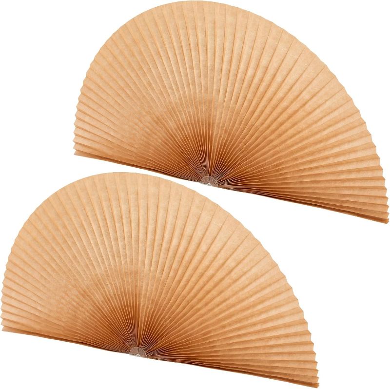 Photo 1 of Half Moon Window Shade Half Circle Arch Window Blackout, Light Filtering Pleated Fabric Shade,36 x 72 Inch(Brown,2 Pcs)
