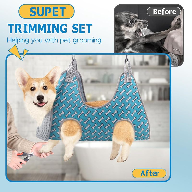Photo 1 of Supet Dog Grooming Hammock for Large Dogs, Relaxation Dog Sling for Nail Trimming, Restraint Hanging Harness for Clipping