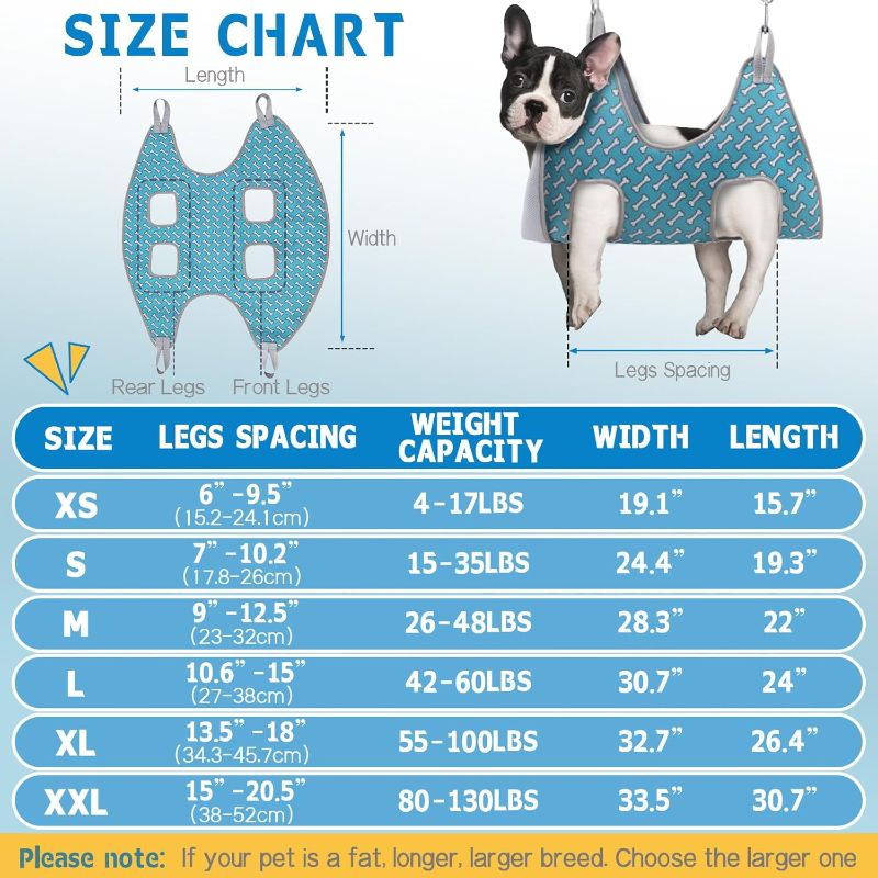 Photo 1 of Supet Dog Grooming Hammock for Large Dogs, Relaxation Dog Sling for Nail Trimming, Restraint Hanging Harness for Clipping
