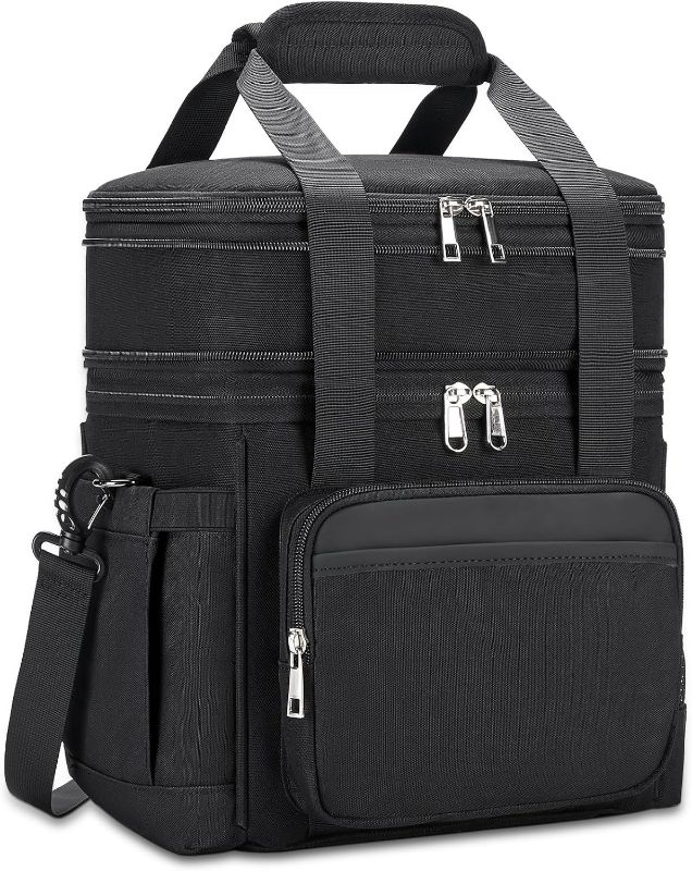 Photo 1 of Double Layer Lunch Box for Men Expandable Lunch bag Men, Insulated Leakproof Lunch Cooler Durable waterproof Lunchbox for Adult/Women/Work/Outdoor