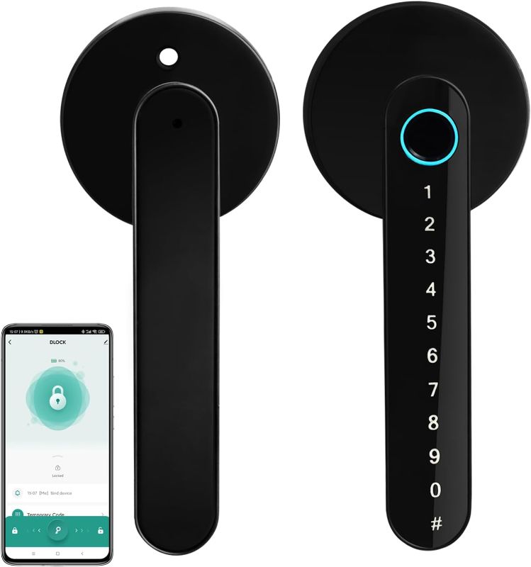 Photo 1 of Smart Door Knob Lock - 5-in-1 Keyless Entry with Fingerprint, Keypad, APP Control, IC Cards & Backup Keys | Wood Door Compatible for Bedroom, Office, Apartment
