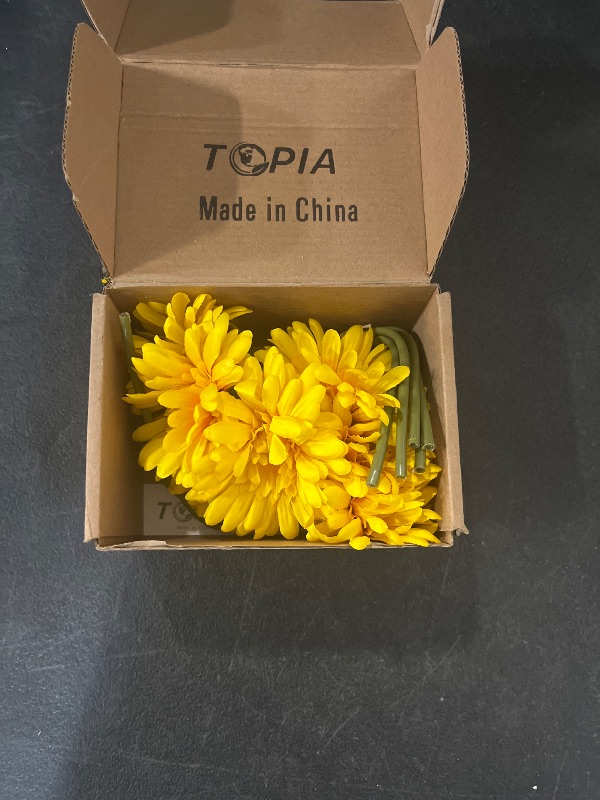 Photo 1 of TOPIA Artificial African Daisies Flowers African Daisy Silk Flowers Artificial Gerbera Daisies Pack of 10 (Yellow)