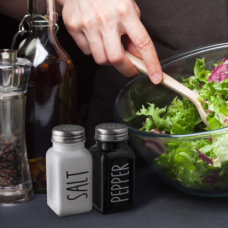 Photo 1 of Salt and Pepper Shakers Set, Dopeca 2.7oz Glass Salt Shaker with Stainless Steel Lid, Black and White Modern Kitchen Decor and Accessories, Cute Salt and Pepper Set for Kitchen or Restaurant
Brand: Dopeca