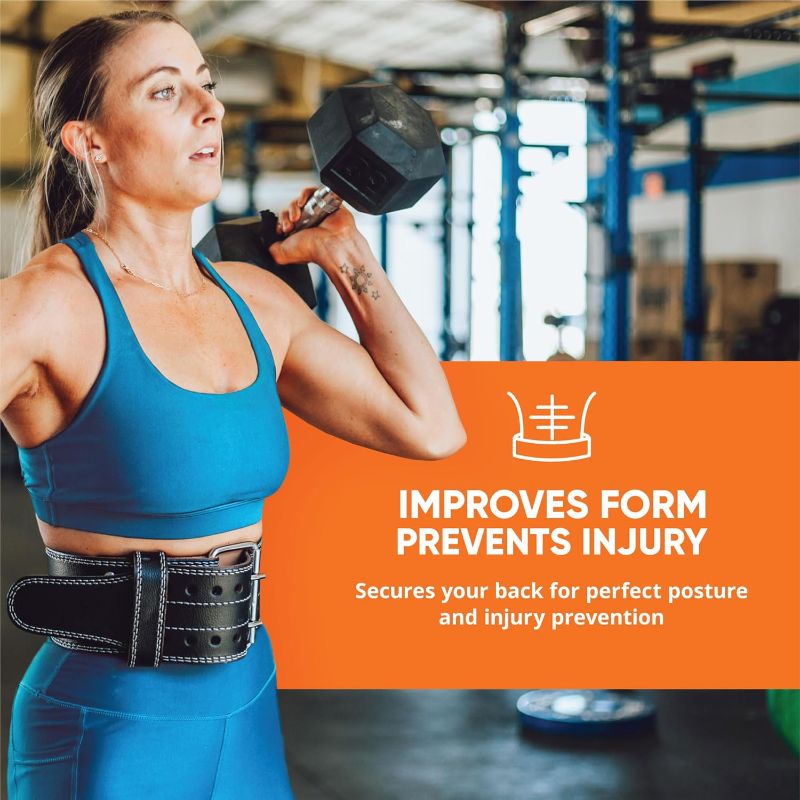 Photo 1 of ProFitness Weight Lifting Belt - Premium 4" Wide Functional Fitness Belt for Men & Women - Squat & Deadlift Support